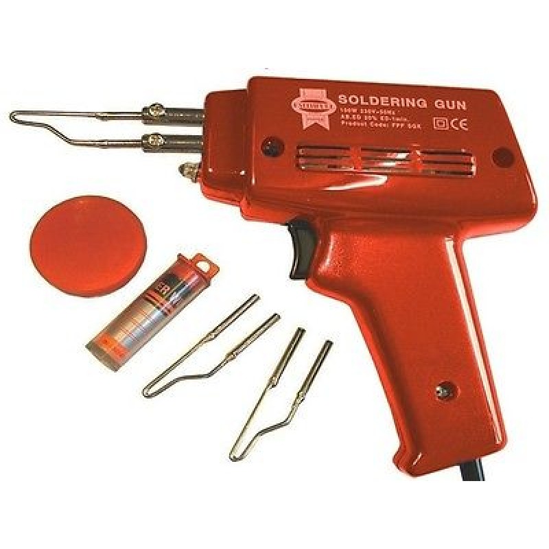 HEAVY DUTY FAST HEAT ELECTRIC ELECTRICAL SOLDERING GUN KIT 100W SOLDER ...