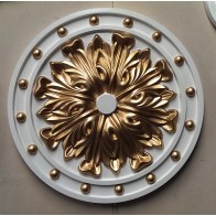 Gold Beautiful Ornate white Ceiling rose Home Decor Victorian Medallion 52cm CR4