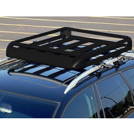 Medium Black Aluminium Roof Rack Basket Tray Luggage Cargo Carrier with Bars 4x4 van fits discovery landrover Ford Transit Toyota Volvo Estate Jeep Van Caravan Discovery Traffic Renault  Isuzu Kia Honda Pajero Shogun Jimny Suzuki Freelander VW Fiat  Medi