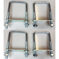 set of 4 (Four) U bolts U-BOLTS steel Bolt Brackets plate steps ladder van roof hook wheels suspensions 90x100x10 mm UBS-100B with nuts and plate
