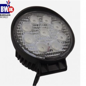 27w 9 LED Driving Work Light Flood Lamp Offroad Trailer SUV ATV Jeep 4x4 Round