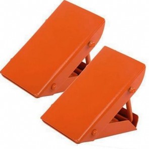 2 PARKING WHEEL CHOCKS CHOCK HANDLE CAR TRAILER CARAVAN MOTORHOME PAIR