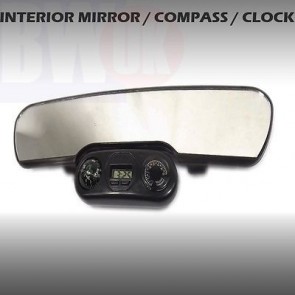 CAR REAR VIEW INTERIOR MIRROR UNIVERSAL CLIP ON CLOCK COMPASS TEMPERATURE AC4