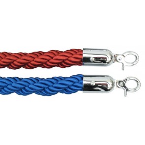 1.5m long Twisted Braided Queue Barrier Rope ropes Red Blue Posts Stands Divider