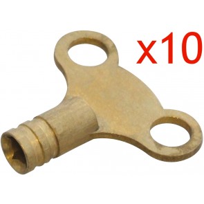 BRASS RADIATOR KEY 10 PACK PLUMBING TOOL BLEED AIR VALVE SOLID HEAVY DUTY CA44
