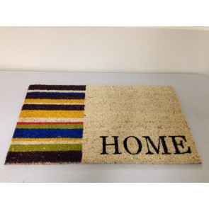 HOME STRIPE DOOR MAT COIR PVC BACKED TEXT DOORMAT STRIPEY ENTRANCE CA72