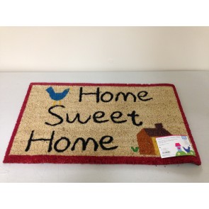 HOME SWEET HOME DOOR MAT COIR PVC BACKED 40CM X 70CM ENTRANCE DOORMAT CA74