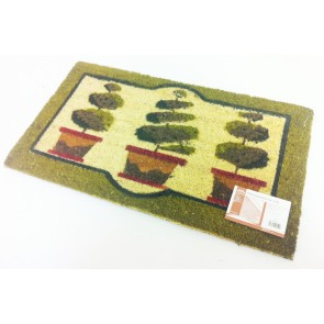 TOPIARY DESIGN COIR PVC BACKED DOOR MAT PLANT 40CM X 70CM ENTRANCE DOORMAT CA77