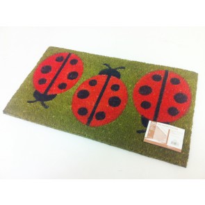 LADYBIRD COIR PVC BACKED DOOR MAT ENTRANCE LADY BUG DOORMAT MEADOW DESIGN CA78