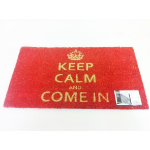 KEEP CALM & COME IN COIR PVC BACKED DOOR MAT RED ENTRANCE DOORMAT CA80