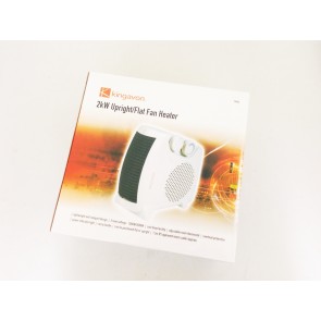 UPRIGHT FLAT FAN HEATER 2KW MAINS COOL HEAT BLOW THERMOSTAT COMPACT CA85