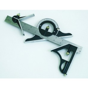 COMBINATION SQUARE 12 INCH MEASURE CARPENTER ENGINEER RULER LEVEL SCRIBER CA93