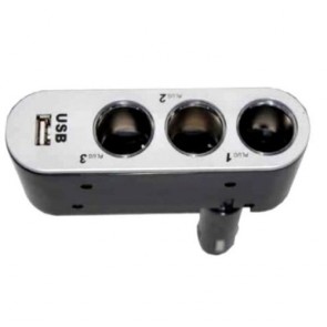 Car Van Lorry double triple multi extension converter plug USB Power cigarette
