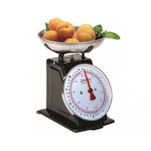 5KG BLACK KITCHEN SCALES TRADITIONAL 11LBS ANALOGUE DIAL 20g INCREMENT WEIGH H11