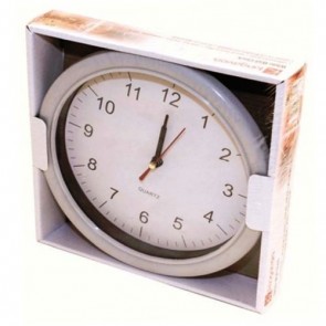 Quartz White Wall Clock Office Kitchen Home Bedroom Round Face Analogue New H19