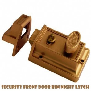 BRASS RIM NIGHT LATCH FRONT DOOR LOCK CYLINDER SET 3 KEYS 60MM REPLACEMENT H3