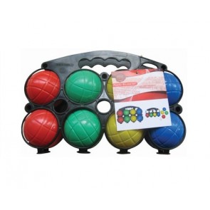 PLASTIC BOULES SET OUTDOOR GAMES GARDEN CHILDREN FUN CARRY CASE BALLS H5