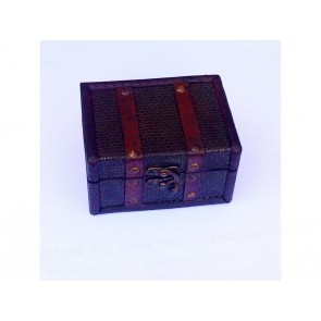 2 x MINI DECORATIVE Boxes JEWELLERY Chest Decoupage Art Craft Storage Box LS17