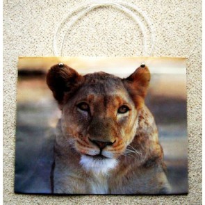 1 x Large Reusable Decorative Gift Bag Carrier Lioness Lion 33 x10x26cm LS5