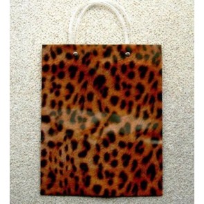 1 x Large Reusable Decorative Gift Bag Carrier Leopard Spots 23 x 10 x 30cm LS6