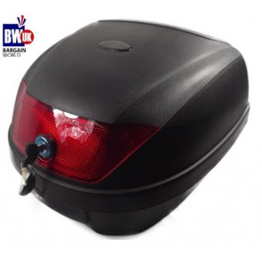 MOTORBIKE BIKE TOP BOX 28L LITRE STORAGE REAR BACK MOPED SCOOTER LUGGAGE CASE UK