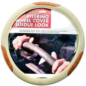 Universal Car Van Truck Steering Wheel Cover White Sports Comfortable Grip N1