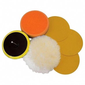 BRAND NEW SANDING & POLISHING KIT 6PCE 125 MM CLEAN POWER TOOL ACCESSORIES P248