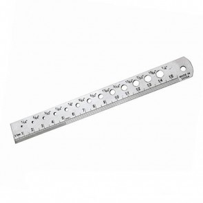 BRAND NEW STEEL RULE & DRILL GUIDE STAINLESS 150 MM METRIC & IMPERIAL RULER P38