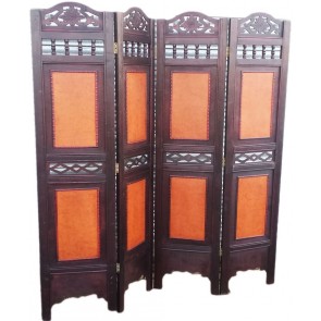 4 PANEL VICTORIAN WOODEN SCREEN ROOM DIVIDER FOLDABLE PARAVENT PARTITION