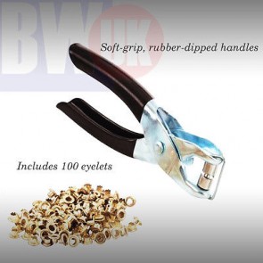 Eyelet Pliers Kit +100 Brass Eyelets Hole Makers Leather Craft UK Tool S21
