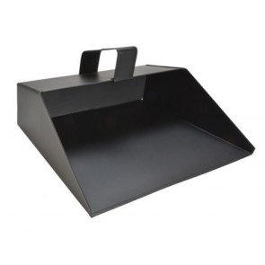 11" Metal Hooded Dust Pan Large Black Handheld House Work Dustpan Ash TB-FAI13