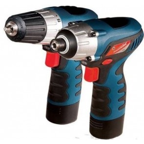 Twin Pack 10.8V Drill Driver & Impact Driver + 2 x 10.8V batteries + Case U123