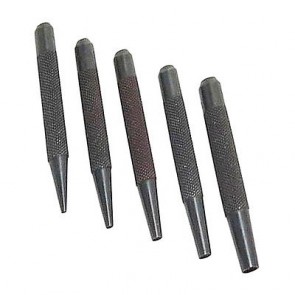 5 Piece Nail Punch Set 1.5, 2.5, 3, 4 and 5mm Steel Knurled Grip Punches U141