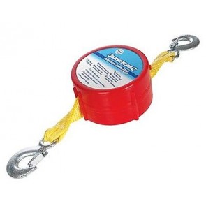 2 TONNE AUTOMATIC CAR TOWING ROPE RECOIL TOW STRAP RECOVERY STEEL HOOK 4M U156