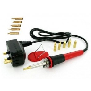 Wood Burning 30W Soldering Tool Set Pyrography Kit Brass Tips CE Spare Tips U17