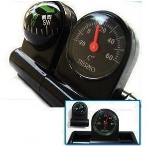 2 In 1 Removable Car Compass and thermometer Adhesive Van Truck Vehicle U46