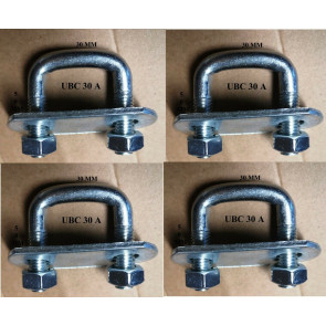 4 x square U-bolt u bolts Brackets Boat trailer 30x50x10mm Nuts & Plate UBS-30A