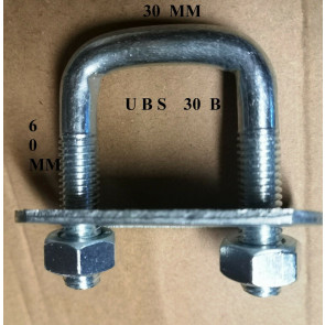 1 x Steel Square U-bolt U bolt Brackets Boat Trailer 30x60x10mm M10 Nuts UBS-30B