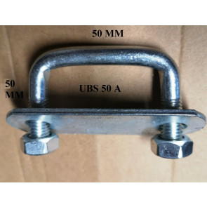 1 x Steel Square U-bolt U bolt Brackets Boat Cars 50x50x10mm M10 Nuts UBS-50A
