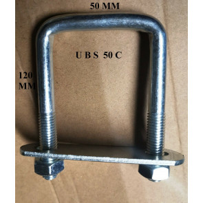 1 x Steel Square U-bolt U bolt Brackets Boat Cars 50x120x10mm M10 Nuts UBS-50C