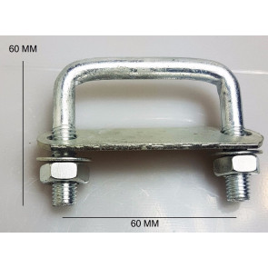 1 x Steel Square U-bolt Brackets Boat Trailer 60x60x10mm M10 Nuts UBS-60A