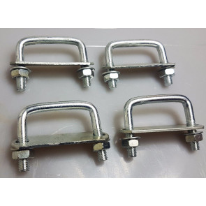 4 x Steel Square U-bolt Brackets Boat Trailer 60x60x10mm M10 Nuts Plate UBS-60A