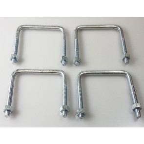 4x ROOF BOX SQUARE U BOLTS STEEL LARGE 90 x 120 X 10mm M10 4X4 VANS STEPS UBS-90C