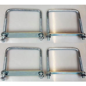 4 x square U-bolt Brackets for Boat trailer 120x120x10mm Nuts & Plate UBS-120C