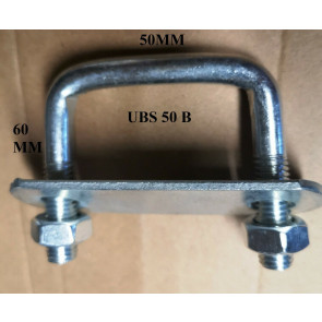 1 x Steel Square U-bolt U bolt Brackets Boat Cars 50x60x10mm M10 Nuts UBS-50B