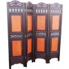 4 PANEL VICTORIAN WOODEN SCREEN ROOM DIVIDER FOLDABLE PARAVENT PARTITION