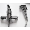 BIDET TOILET BATH MIXER TAP WITH SHOWER HAND HELD SPRAY PIPE DOUCHE CHROME -T14
